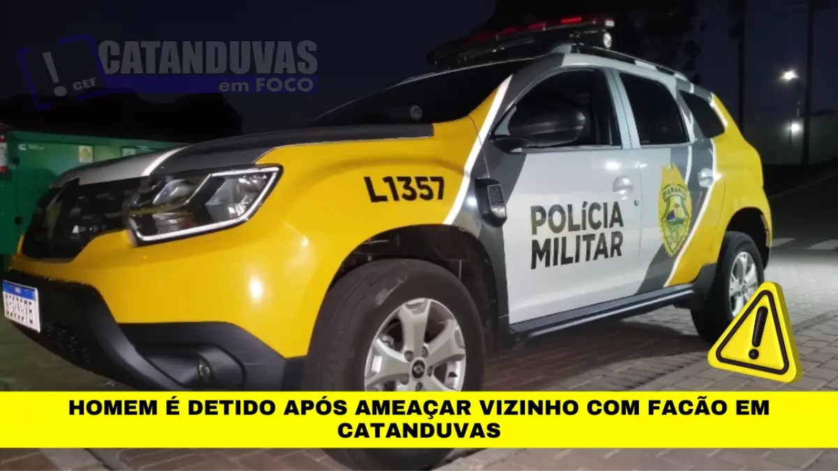 Homem é detido após ameaçar vizinho com facão em Catanduvas Homem é detido após ameaçar vizinho com facão em Catanduvas