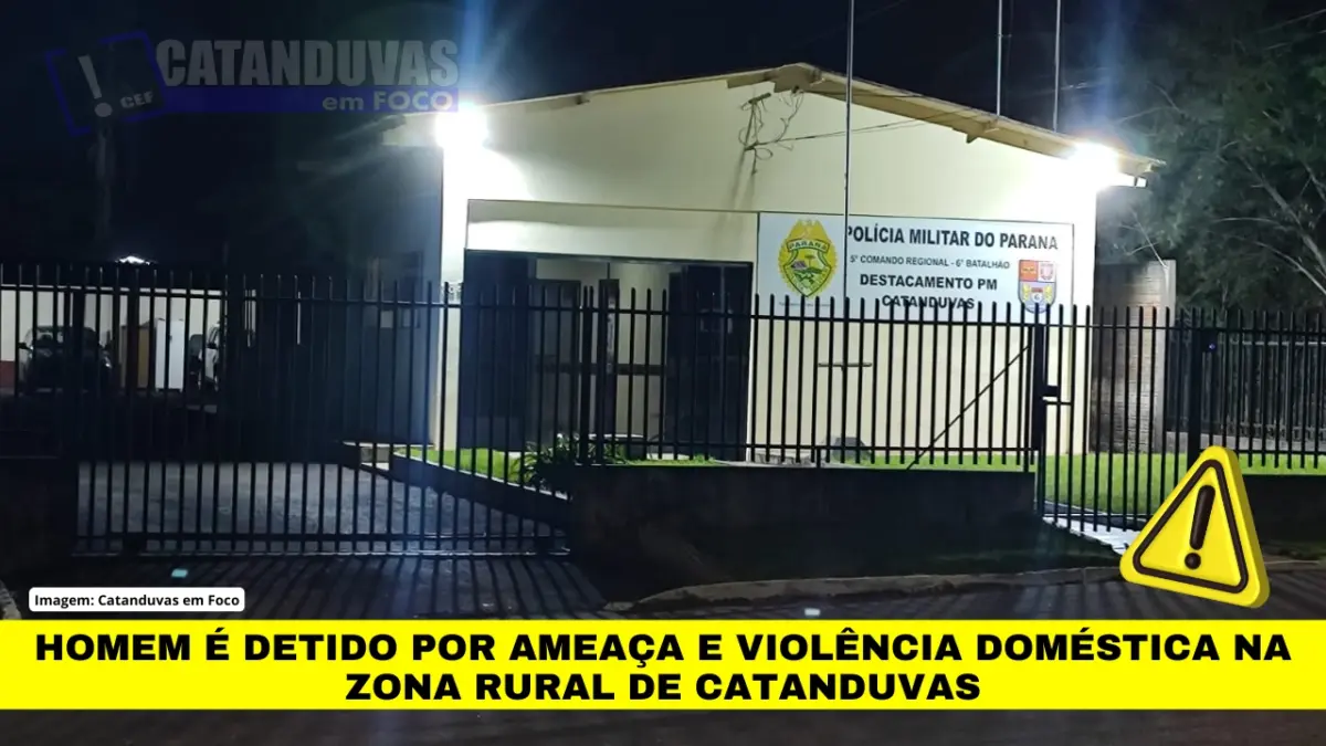 Homem é detido por ameaça e violência doméstica na zona rural de Catanduvas Homem é detido por ameaça e violência doméstica na zona rural de Catanduvas