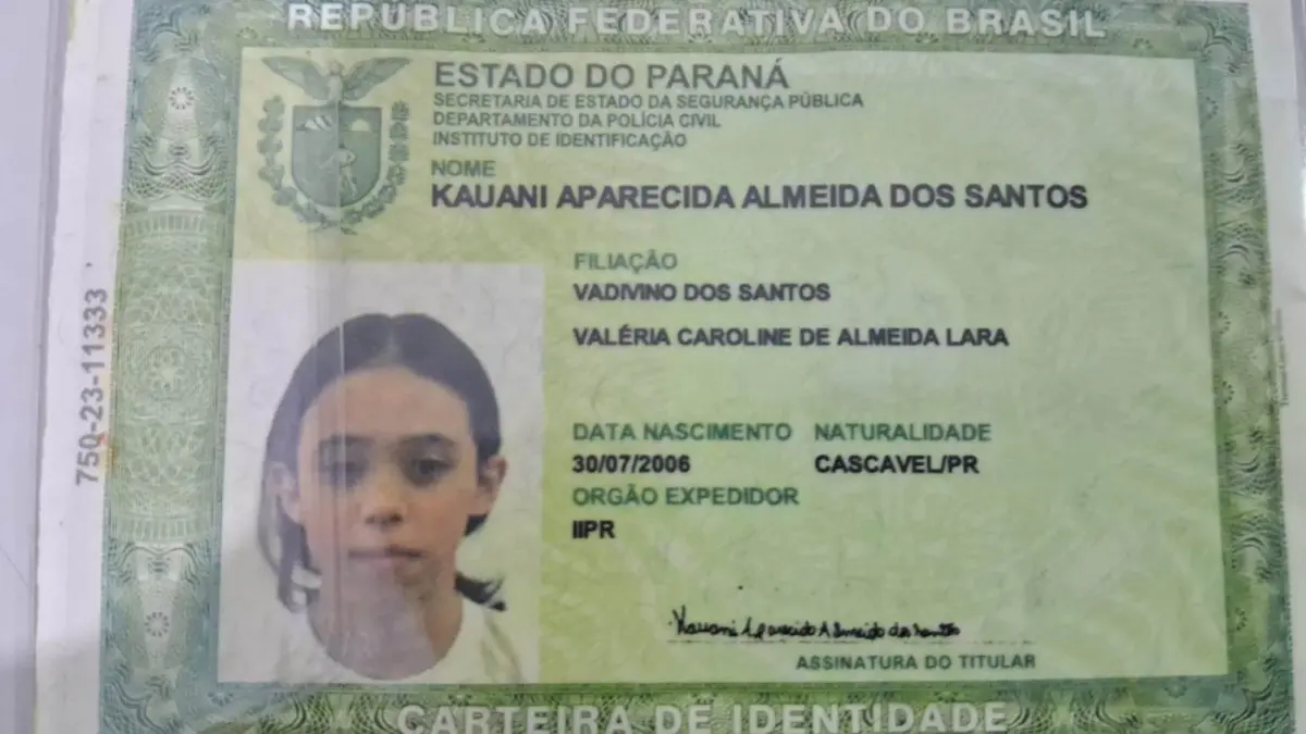 Identidade de Kauani Apª. Almeida dos Santos foi esquecida no Pronto Atendimento Municipal de Catanduvas