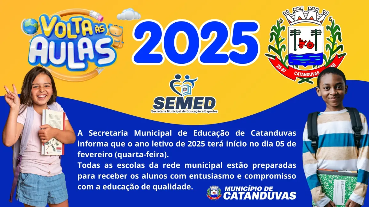 Volta às aulas em Catanduvas: ano letivo de 2025 começa em 5 de fevereiro