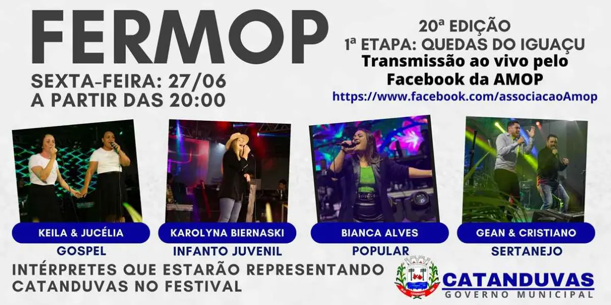 Catanduvas marca presença no Fermop 2025 com talentos de peso na primeira etapa do festival