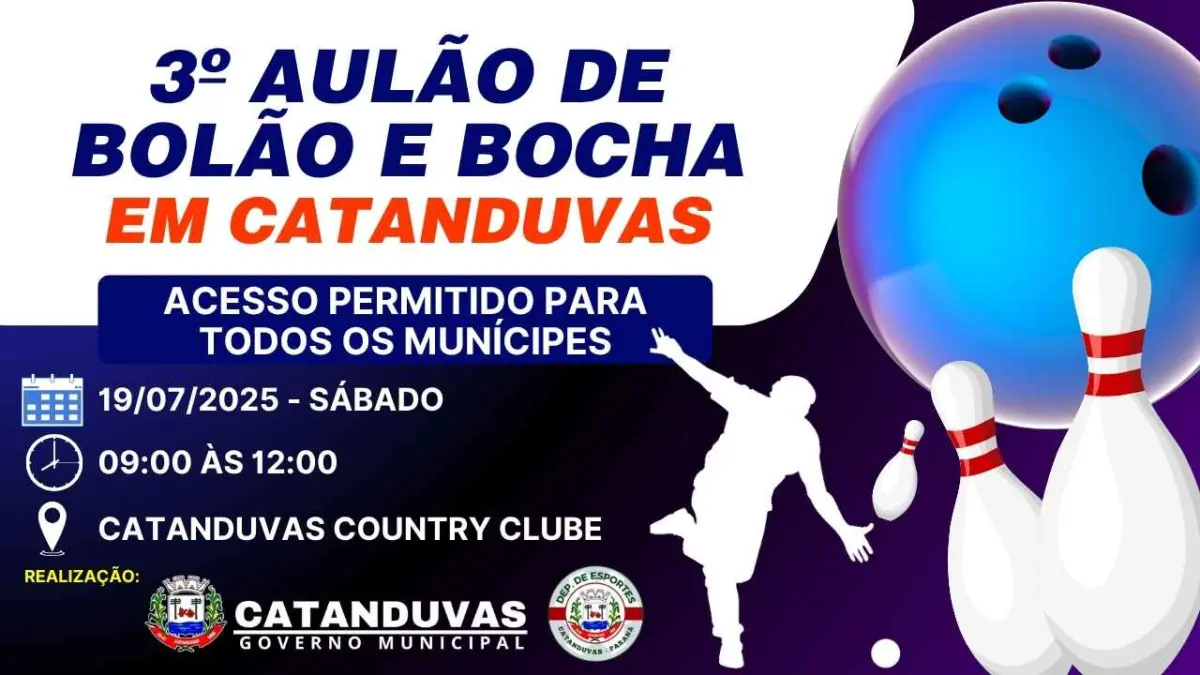 Catanduvas promove 3º Aulão de Bolão e Bocha neste sábado com entrada liberada para todos os moradores