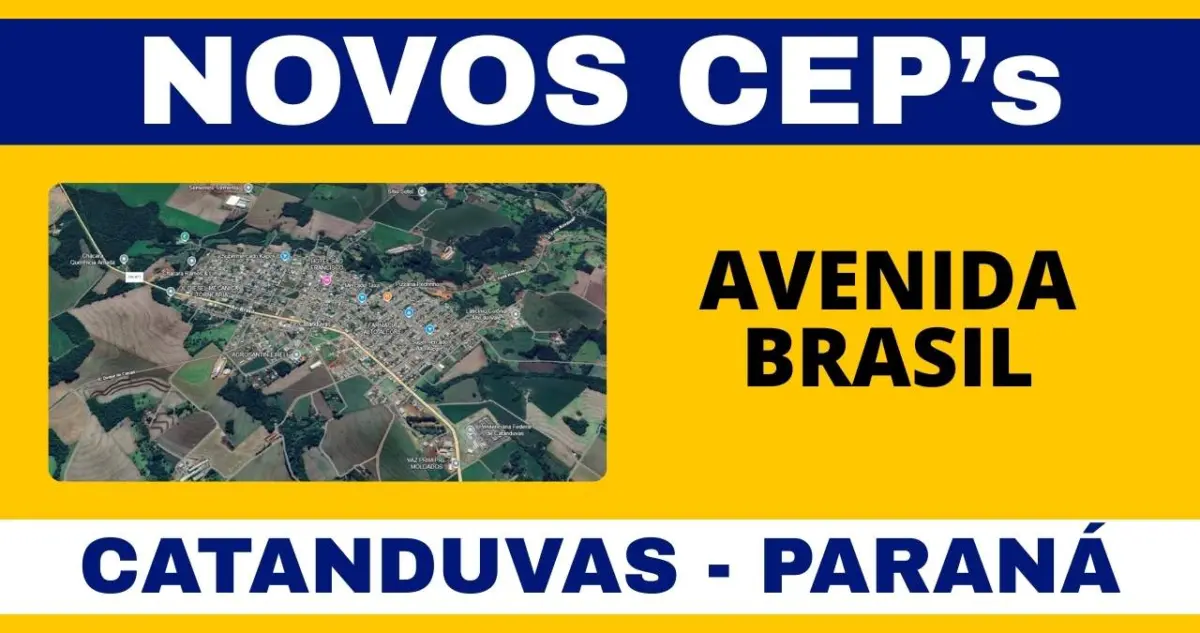 Conheça os novos CEPs da Avenida Brasil em Catanduvas