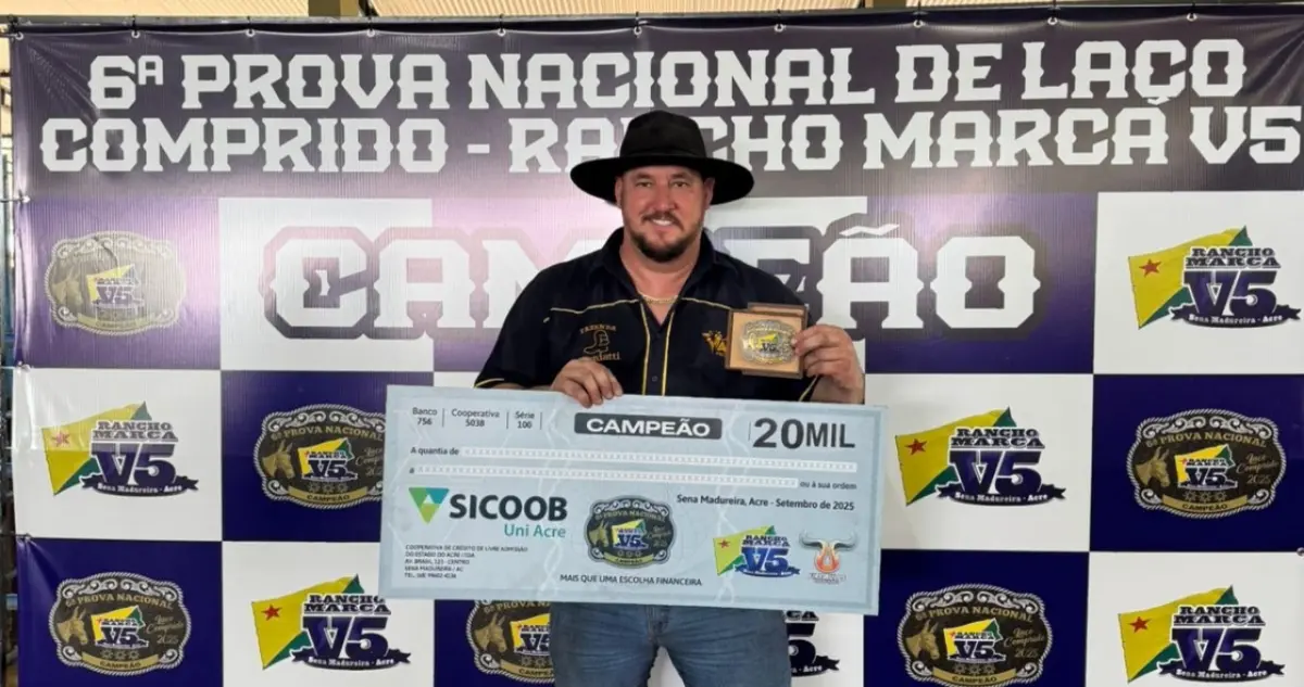 Catanduvense Vitão é destaque na 6ª Prova Nacional de Laço Comprido no Acre