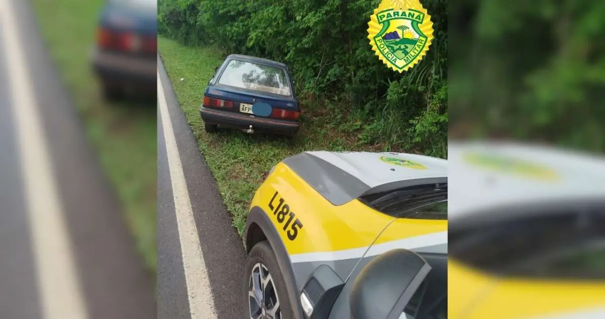 TRÊS BARRAS DO PARANÁ: Carro furtado em Catanduvas é encontrado abandonado às margens da PR-471