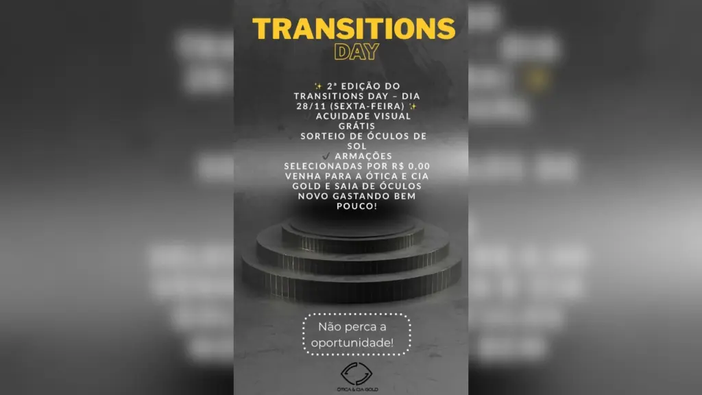 Ótica & Cia Gold realiza 2ª edição do Transitions Day nesta sexta-feira (28) em Catanduvas