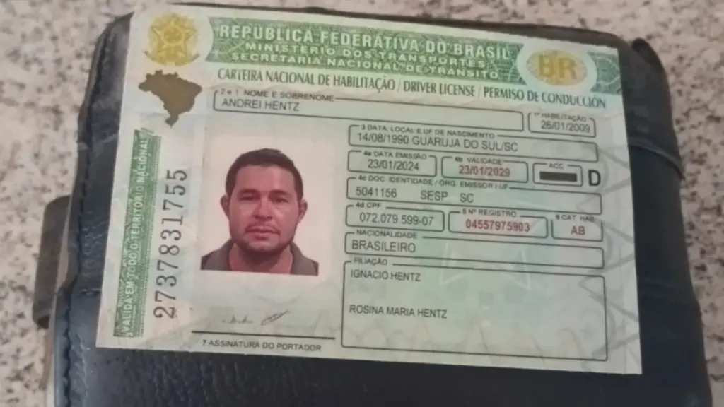 Documentos de Andrei Hentz foi encontrado em Catanduvas