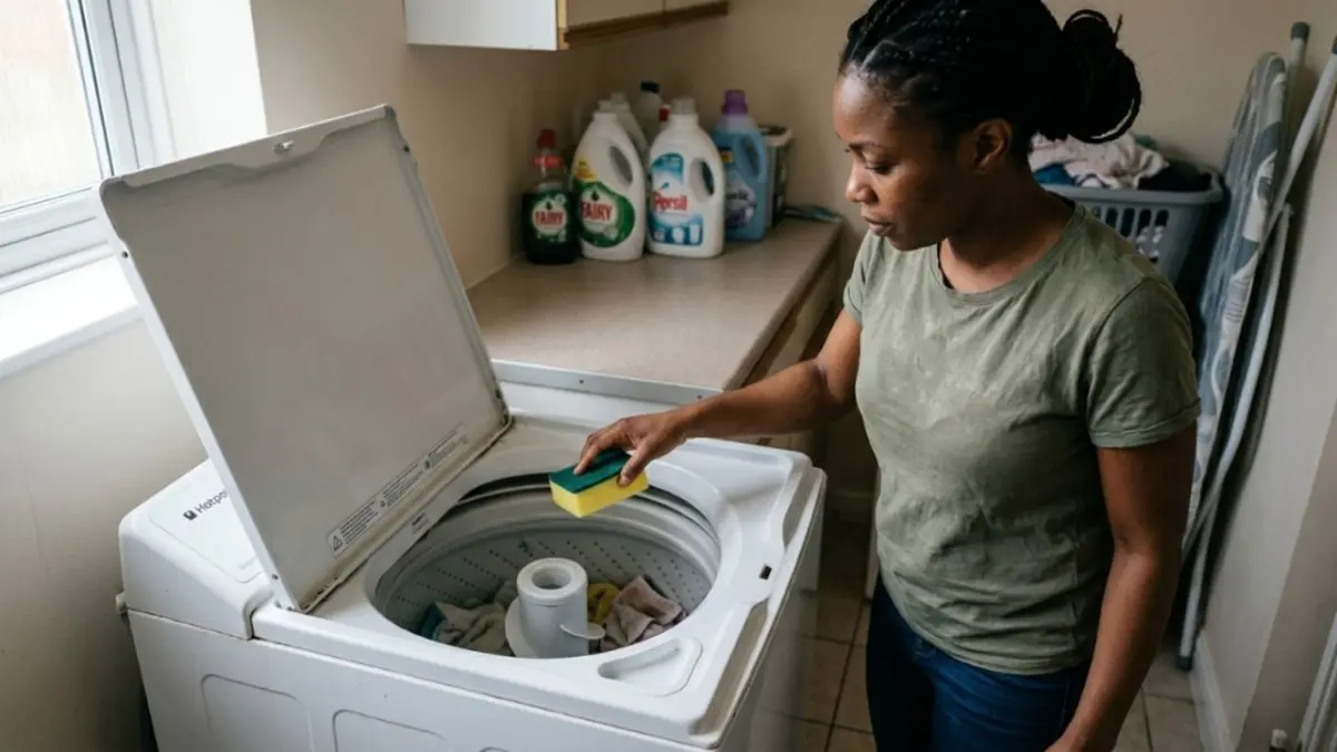 Esponja de lavar louça na máquina remove pelos das roupas de forma imediata Esponja de lavar louça na máquina remove pelos das roupas de forma imediata