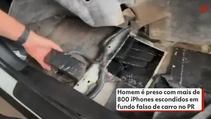 Homem é flagrado com mais de 800 iPhones em fundo falso de carro no Paraná; veja vídeo da apreensão Homem é flagrado com mais de 800 iPhones em fundo falso de carro no Paraná; veja vídeo da apreensão