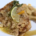 Filé de Pescada na Manteiga com Amêndoas e Purê de Grão-de-Bico: Receita Fácil e Saborosa da Dulcineia Novaes