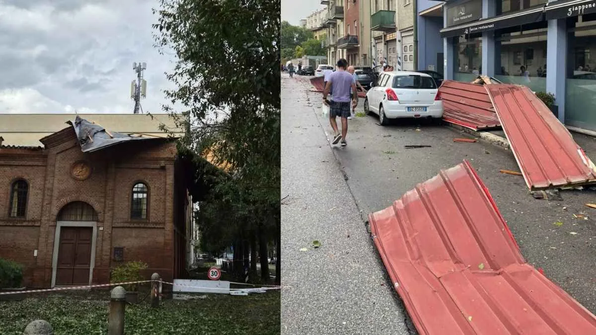 Estragos provocados pelo temporal em Cremona, na Itália