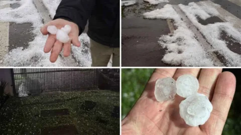 Granizo destelha mais de 1,5 mil casas no RS e atinge cerca de 60% de Três Palmeiras