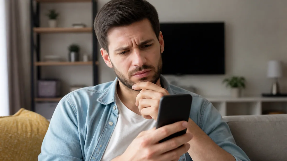 Pessoa verificando um aplicativo no celular