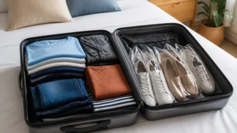 Como colocar sapatos na mala sem sujar as roupas durante a viagem