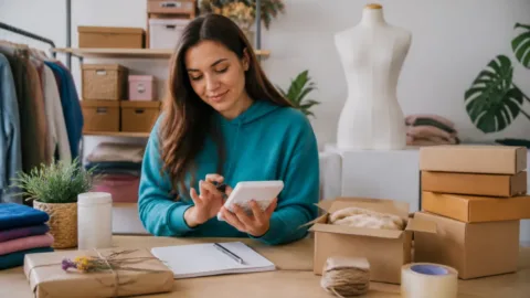 Empreendedora calcula custos de produtos para venda